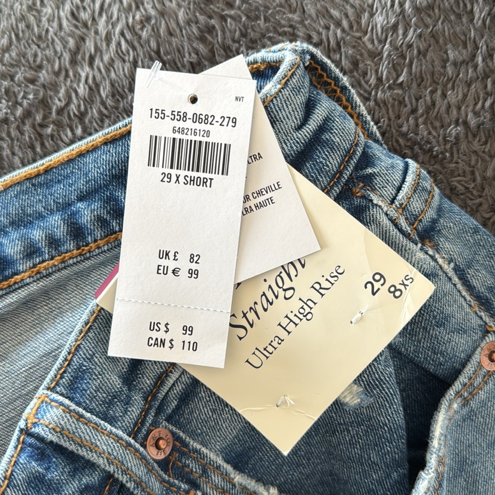 *NWT* ABERCROMBIE & FITCH Jeans - Ankle Straight High Rise Size 29/8XS PETITE